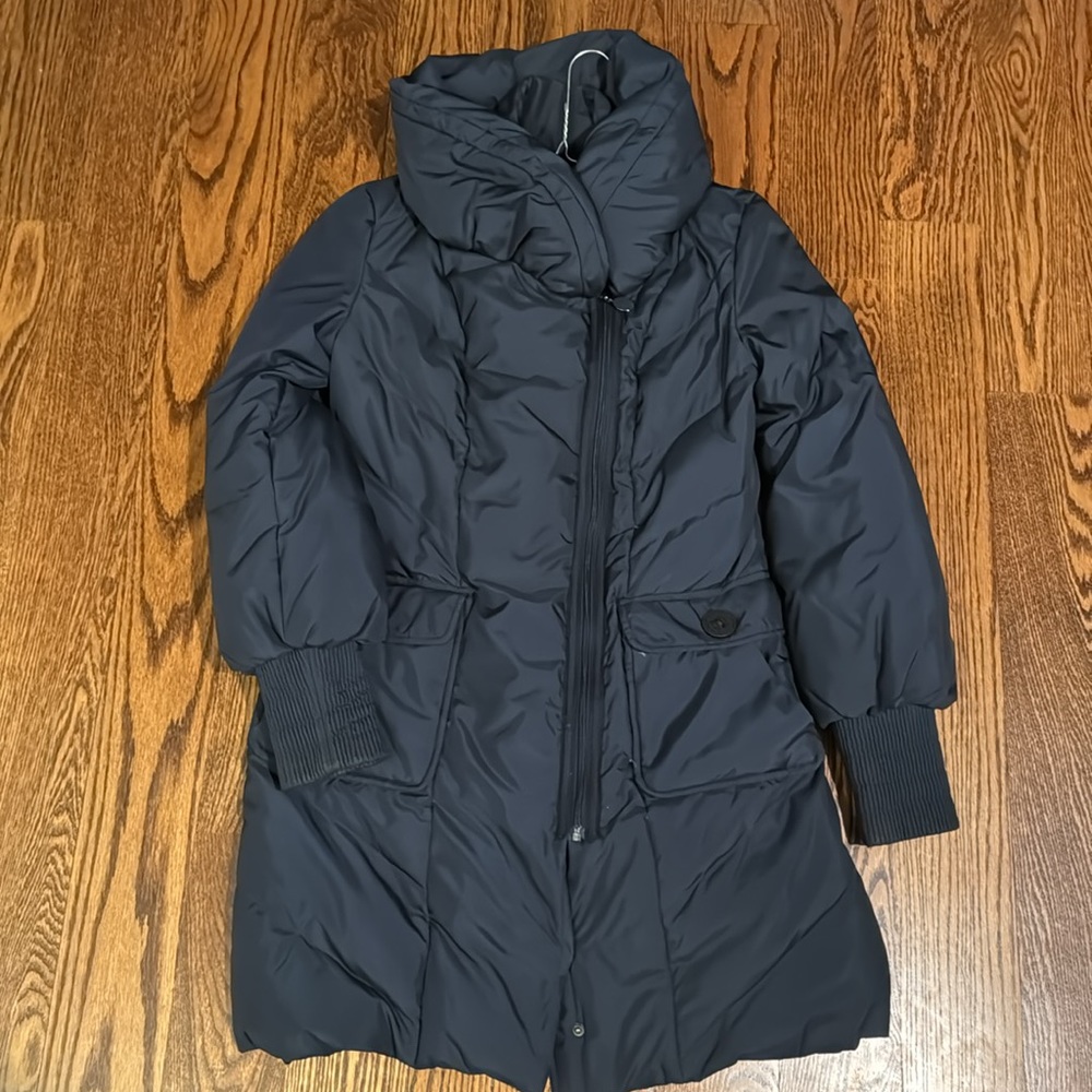 Puffer coat, blue, extra comfy, light weight, extra comfy neck